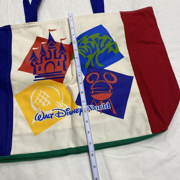 VINTAGE 90s WALT DISNEY WORLD 4 PARK CANVAS BAG New Made in USA great quality - Picture 10 of 10